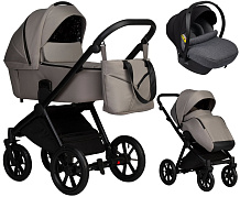 Детская коляска Indigo Solio 3 в 1 с автокреслом Avionaut Cosmo Grey So01 бежевый