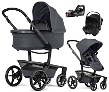 Детская коляска 4 в 1 Joolz Day 5 и автокресло Baby-Safe Core Space Black и база Vario Base 5Z без адаптеров Stone Grey
