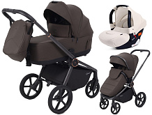 Детская коляска Rant Flex Therm Soft 3 в 1 с автокреслом Cruise Beige Shine Brown