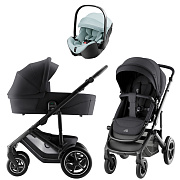 Коляска 3 в 1 Britax Roemer Smile 5Z Style и автокресло Baby-Safe PRO Style Harbor Blue Carbon Black