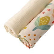 Пелёнки муслиновые Buba Kids, 2 шт, 75х115 см BKMUSSW52 Летний полдень/ сливочный