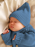 Шапочка вязаная AmaroBaby Pure Love Tot, демисезонная ЧЗ голубой 46