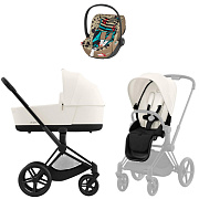 Коляска Cybex Priam IV Matt Black complete Cloud T One Love 3 в 1 Off White