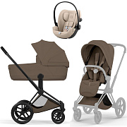 Коляска Cybex Priam V Matt Black Style Cloud G3 Almond Beige 3 в 1 Coconut Brown