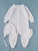 Набор одежды для девочки Little Star (вязаный хлопок) 3 пр. 80377 (ЧЗ-мз) белый 62