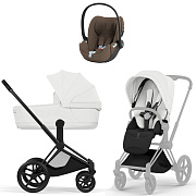 Коляска Cybex Priam V Matt Black Style Cloud T Coconut Brown Plus 3 в 1 Off White