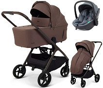 Детская коляска Rant Aventa 3 в 1 с автокреслом Miro Graphite Beige