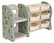 Стеллаж для игрушек Pituso с ящиками и приставкой UN-SJ Green/Олива