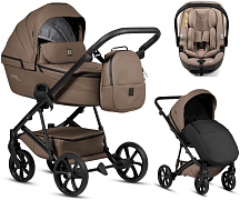 Детская коляска Tutis Viva 6 Plus Leather 3 в 1 с автокреслом Beno Beige 1612083 Cedar