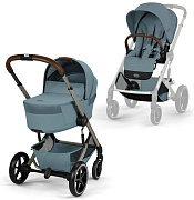 Коляска Cybex Balios S Lux with Fold Cot TPE 2 в 1 Stormy Blue с дождевиками