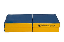 Детский мат Perfetto Sport № 11 (100х100х10 см) складной 4 сложения сине/жёлтый