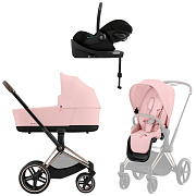Коляска Cybex Priam IV Rosegold complete Cloud G Magic Black Base G 3 в 1 Peach Pink