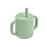 Поильник силиконовый Beaba 170 мм, с крышкой и трубочкой