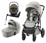 Коляска 3 в 1 Britax Roemer Smile 5Z LUX и автокресло Baby-Safe PRO LUX Urban Olive + Vario Base 5Z Linen Grey