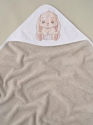 Пелёнка с уголком Little Star Зайка малыш 100х100 61651 (ЧЗ-мз) серая махра/cерый