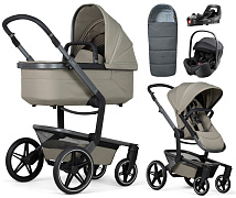Детская коляска 4 в 1 Joolz Day 5 и автокресло Britax Roemer Baby-Safe Pro Style Carbon Black и база Vario Base 5Z + конверт в подарок Sage green