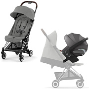 Коляска Cybex Coya Chrome Frame Cloud T i-Size Mirage Grey Plus 2 в 1 Mirage Grey с дождевиком