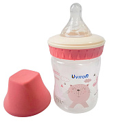 Детская бутылочка Uviton с широким горлышком 125 мл 0116 розовый