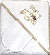Полотенце-уголок Womar Zaffiro с мочалкой 85х85 см. белый