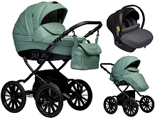 Детская коляска Indigo Special Plus 3 в 1 с автокреслом Avionaut Cosmo Grey Is05 шалфей кожа