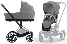 Коляска 2 в 1 Cybex Priam IV Chrome Brown complete Mirage Grey
