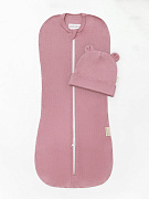 Пеленка-кокон на молнии Amarobaby Fashion с шапочкой розовый 56