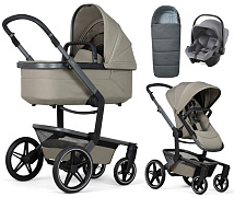 Детская коляска 3 в 1 Joolz Day 5 и автокресло Baby-Safe Core Frost Grey без адаптеров + конверт в подарок Sage green