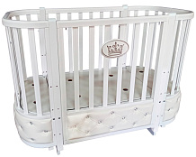 Детская кроватка Антел Esenia 2 (маятник поперечный, с мягкой вставкой) белый/белый