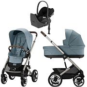 Коляска Cybex Talos S Lux TPE complete Cloud T Sepia Black Plus Base T 4 в 1 Stormy Blue с дождевиками