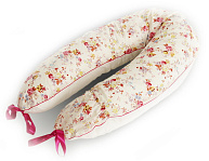 Подушка Mama's Helper Premium с двойным наполнителем белый/цветы 0132