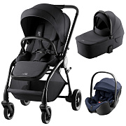 Коляска 3 в 1 Britax Roemer RIO Style и автокресло Baby-Safe PRO Style Night Blue Carbon Black