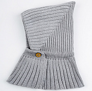 Шапка-шлем вязаная AmaroBaby Pure Love Angle зимняя с утеплителем серый 44