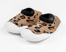 Ботиночки-носочки детские AmaroBaby First Step Pure Dark Leo с дышащей подошвой коричневый 21