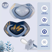 Пустышка силиконовая Canpol babies Gold симметричная 6-18 мес 2 шт, 22/665 голубой