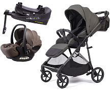 Прогулочная коляска Peppy Amici с автокреслом Verona Brown и базой Antrazit рама Grey