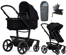 Детская коляска 4 в 1 Joolz Day 5 и автокресло Baby-Safe Core Frost Grey и база Baby-Safe Core + конверт в подарок Space black