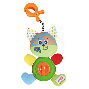Развивающая игрушка-подвеска на клипсе Biba Toys Котишка-мурлышка 18х12 см
