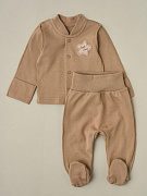 Кофточка на кнопках, ползунки Little Star Звездочка Little Star 13201 (ЧЗ-мз) тёмно-бежевый 62