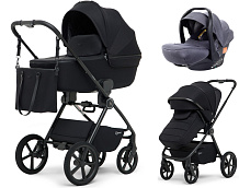 Детская коляска Rant Teo Soft 3 в 1 с автокреслом Carry Pro Graphite Black