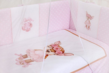 Комплект в кроватку Lappetti Балерина 6 предметов розовый