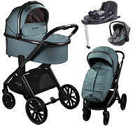 Детская коляска AmaroBaby Motus Premium Ecco 4 в 1 с автокреслом Rant Miro Olive и базой лагуна
