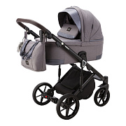 Детская коляска Adamex Marco 3 в 1 GA02 (Т. СЕР ТК.+ Т.СЕР. ПЕРЛ КОЖ. ОТДЕЛКА)