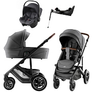 Коляска 4 в 1 Britax Roemer Smile 5Z Style и автокресло Baby-Safe Core Midnight Grey2 + Vario Base 5Z Mineral Grey