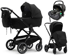 Коляска Agex Prima Pro 3 в 1 с автокреслом i-Safe S Black APP626 Black (Черный)
