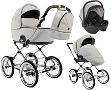 Детская коляска Roan Bass Next Classic d14 2.0 3 в 1 с автокреслом Pituso Baesa Pro Black,Beige Canopy BSNC/94/2 Marzipan/Black/руч.Cappuccino