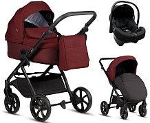 Детская коляска Tutis Leo 3 Plus 3 в 1 с автокреслом Elo Lux EduSky Black 1582220 Burgundy