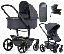 Детская коляска 4 в 1 Joolz Day 5 и автокресло Baby-Safe Core Midnight Grey и база Baby-Safe Core без адаптеров + конверт в подарок Stone grey
