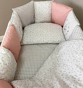 Комплект в детскую кроватку Lappetti Кролик Лаппин для овальной и пря-ой кроватки 6 пр. розовый