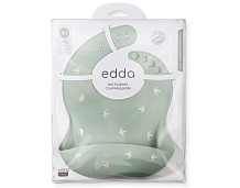 Нагрудник edda Силиконовый SB04-01001 Птички, Шалфей