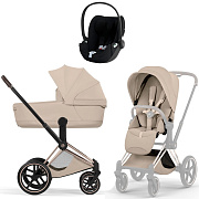 Коляска Cybex Priam V Rosegold Style Cloud T Sepia Black Plus 3 в 1 Cozy Beige